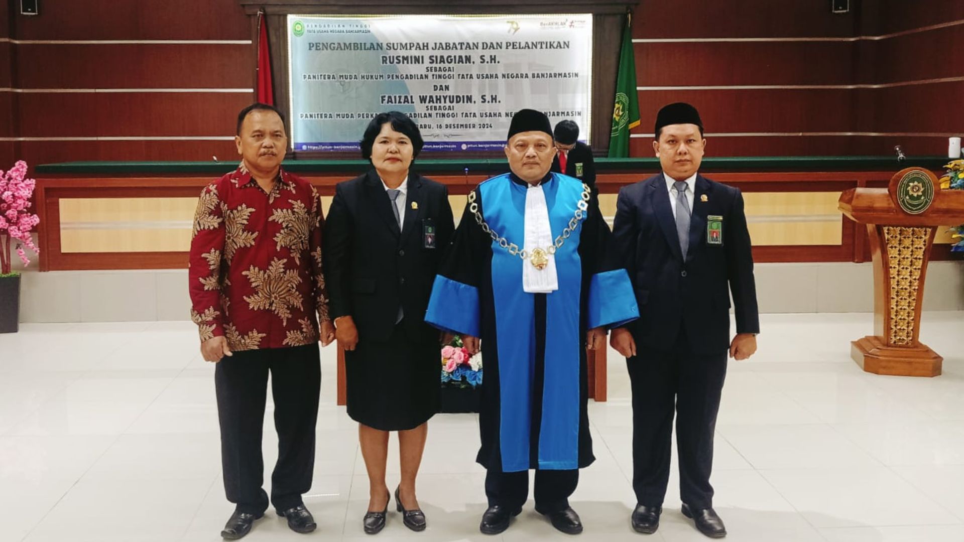 Pengambilan Sumpah Jabatan dan Pelantikan Jabatan Panitera Muda Perkara dan Panitera Muda Hukum pada Pengadilan Tinggi Tata Usaha Negara Banjarmasin