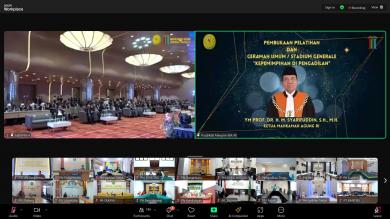 Pelatihan dan Ceramah Umum Tentang Kepemimpinan Di Pengadilan oleh Ketua Mahkamah Agung RI secara Daring